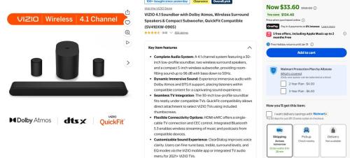$33 Vizio Soundbar Restocked at Walmart deal at Walmart