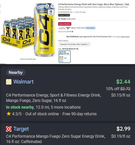 12-Pack C4 Energy Drinks for $10 deal at Amazon