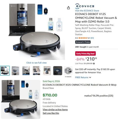 Robot Vacuum Now $210 at Amazon (84% Off) deal at Amazon