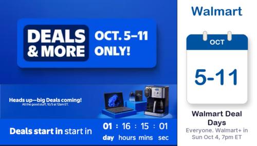 Walmart Deal Days Starting Tomorrow at 7PM deal at Walmart