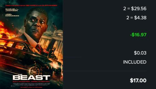 BOGO Free Fandango Tickets for The Beast deal at Fandango