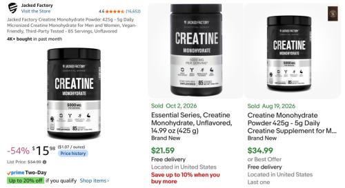 Jacked Factory Creatine $15 (Was $35) deal at eBay