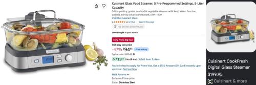 Cuisinart Food Steamer Lowest Price Ever