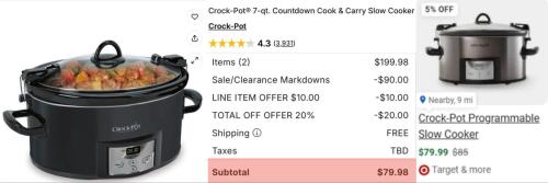 2 Crock-Pots for the Price of 1 at Kohl's deal at Kohl's