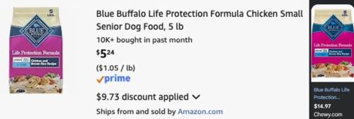 Blue Buffalo Dog Food for $5 with Coupons