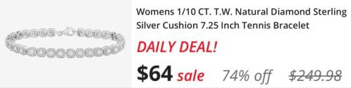 $250 Natural Diamond Bracelet for $64