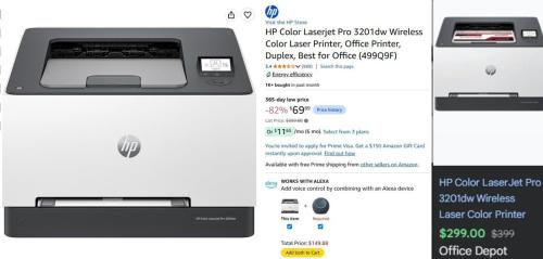 HP Laser Printer for $69 at Amazon deal at Amazon