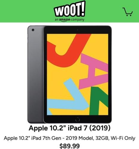 $89 Apple iPad Restocked at Woot deal at Woot