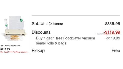 BOGO Free FoodSaver Deal!