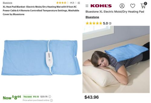 $8 Bluestone King-Size Heating Pad at Walmart deal at Walmart