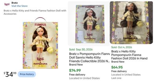 Bratz x Hello Kitty Doll for $35 deal at Amazon