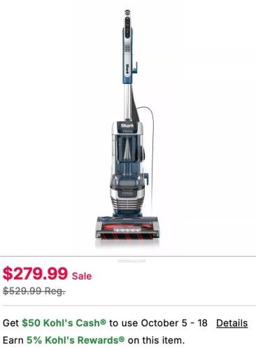 Shark Stratos Vacuum $250 Off at Kohl's deal at Kohl's