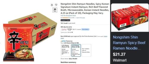 Shin Ramen 20-Pack Lowest Price Ever at Amazon deal at Amazon