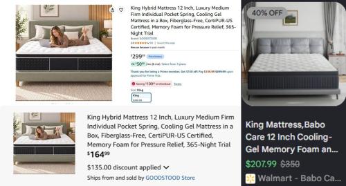 King Mattress at Amazon for $165 deal at Amazon