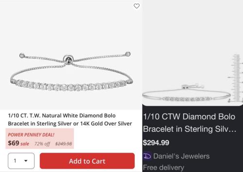 Natural Diamond Bolo Bracelet for $69