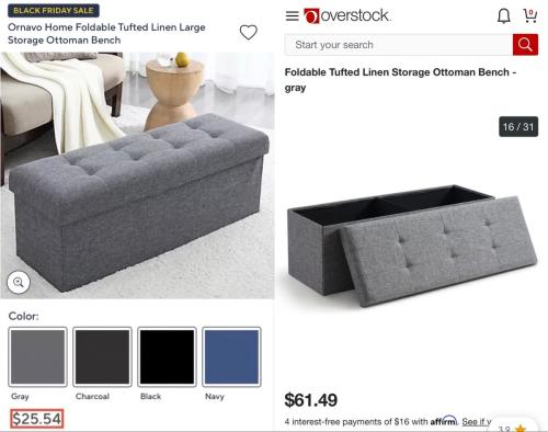 Storage Ottoman Bench Under $26 After Code deal at Overstock