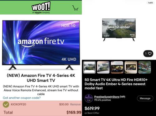 Amazon Fire 55" 4K TV Now $170 deal at Woot