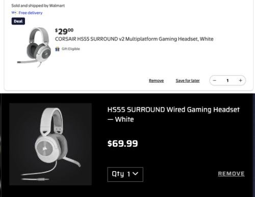 Corsair HS55 Surround v2 Headset for $29