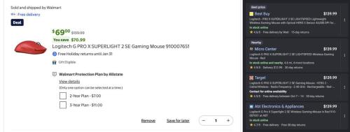 Logitech G Pro X Superlight 2 SE for $69