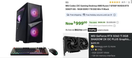 $600 Off MSI Gaming PC at Walmart deal at Walmart
