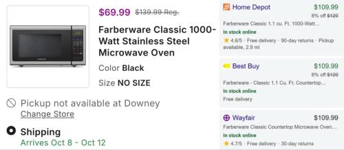 Microwave for Under $70 (Was $140)