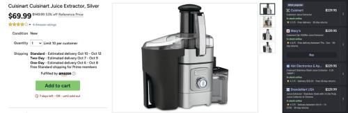 Cuisinart Juice Extractor for $69