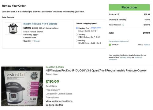 Instant Pot Duo 7-in-1 for $49