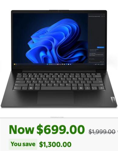 Lenovo V14 G5 i7 Laptop Now $699 deal at Walmart