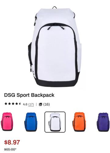 DSG Sport Backpack for $8 deal at Dick's Sporting Goods