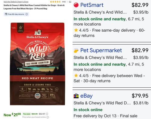 Over $60 Off Stella & Chewy’s Dog Food at Walmart deal at Walmart