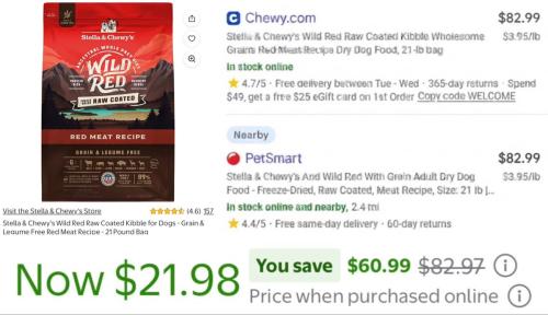 21LB Dog Food for $21 at Walmart deal at Walmart