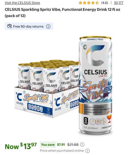 Celsius 12-Pack Under $14 at Walmart deal at Walmart