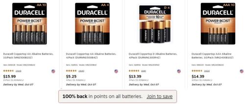 Free Duracell Batteries at Staples deal at Staples