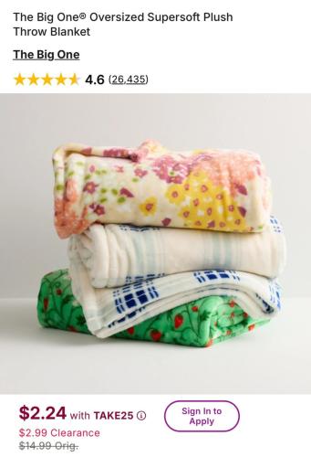 $2 Plush Throw Blankets at Kohl's deal at Kohl's