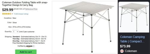 Coleman Outdoor Table for $24 at Woot deal at Woot