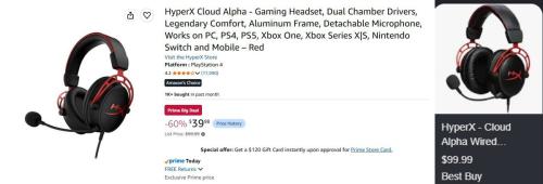 HyperX Gaming Headsets Lowest Price Ever deal at Amazon