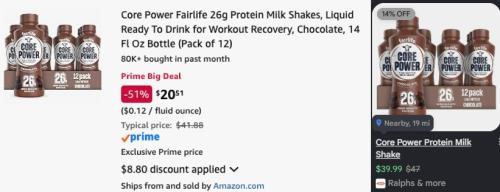 Fairlife Core Power $20 (Was $42)