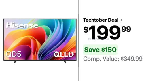 Hisense 55" QLED 4K TV Now $199.99 deal at Best Buy