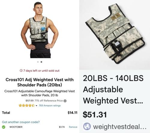 Weighted Exercise Vest Now $14 deal at Woot