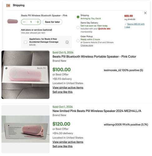 Beats Pill Bluetooth Speaker for $69