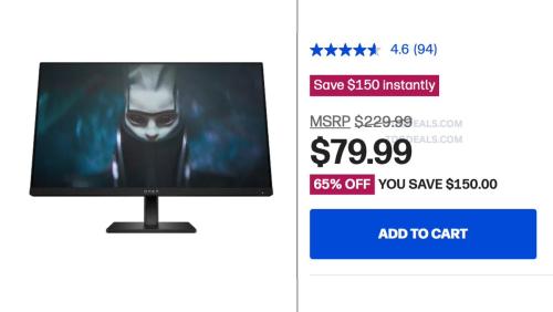 HP OMEN 24" 165Hz Gaming Monitor $79.99 deal at HP