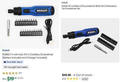 Kobalt Cordless Screwdriver Kit Now $20 deal at Lowe's