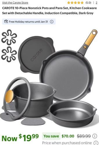 10PC Nonstick Pan Set for $19 deal at Walmart