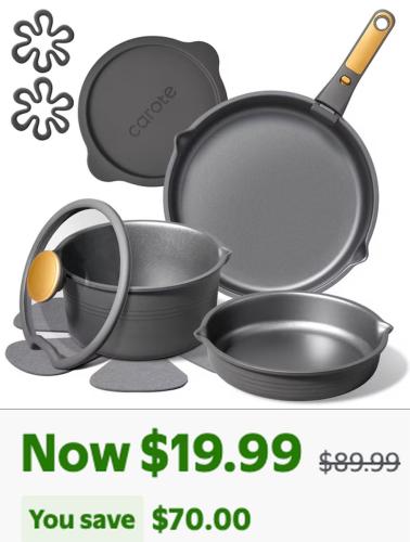 Carote 10-Piece Cookware Set 78% Off deal at Walmart