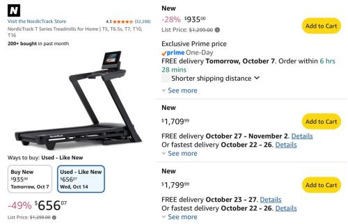 T Series Treadmill for $656 (Was $1300) deal at Amazon
