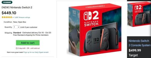 Nintendo Switch 2 $50 Off at Woot for $449 deal at Woot