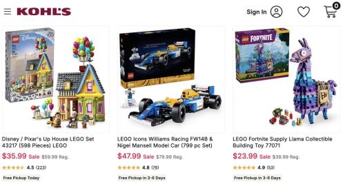 Kohl's 40% Off Over 70 LEGO Sets deal at Kohl's