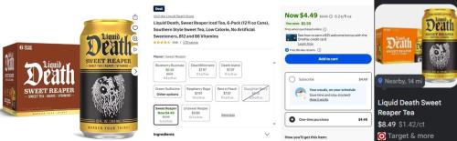 Liquid Death Sweet Tea 6-Pack for $4.49 at Walmart deal at Walmart