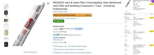 PROSOCO Joint & Seam Filler 20-Pack for $81 deal at Amazon