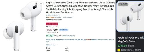 Apple AirPods Pro 2 for $100 deal at Amazon